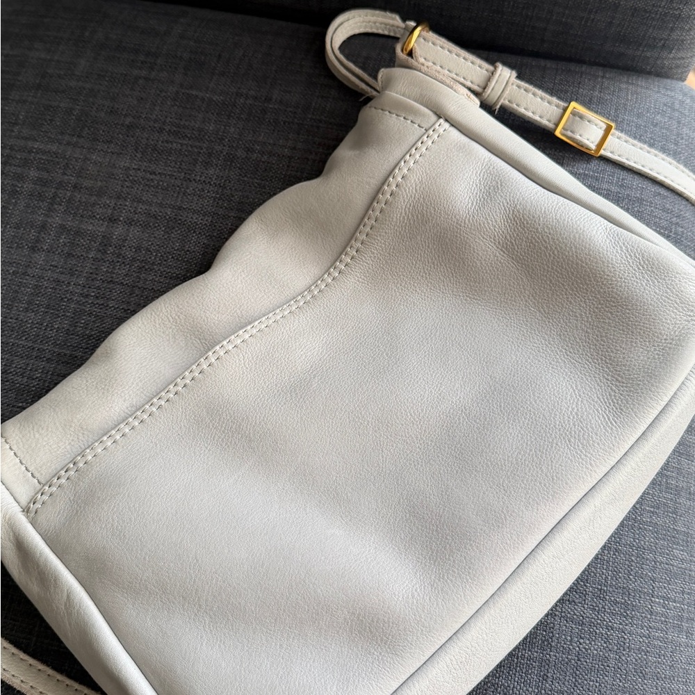 Genuine Leather Margot Soft Gray Crossbody Bag - Picture 3 of 6